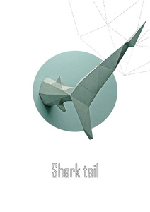 鲨鱼尾巴纸模型